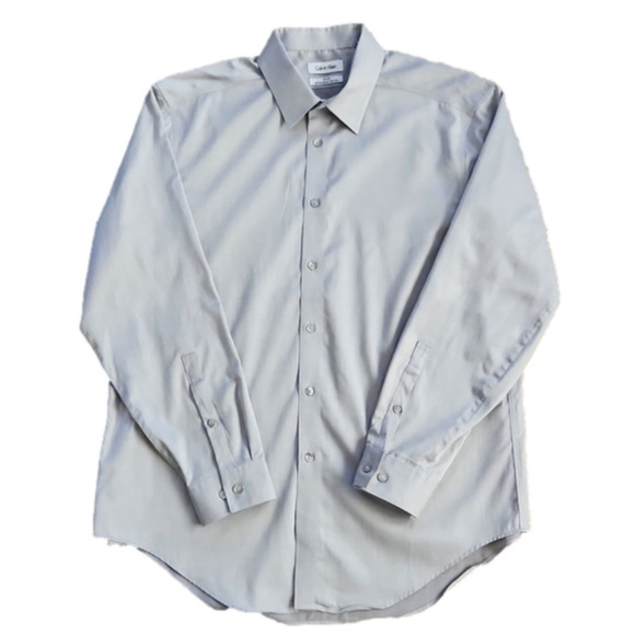 3/$20 Calvin Klein Gray Slim Fit Button-Up Dress Shirt - Picture 1 of 9